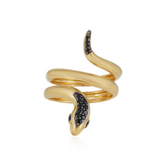 Anillo en plata con Espinela negra