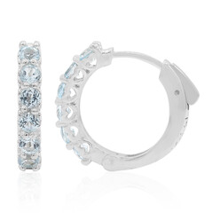 Pendientes en plata con Topacio azul cielo