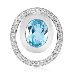 Colgante en plata con Topacio azul cielo