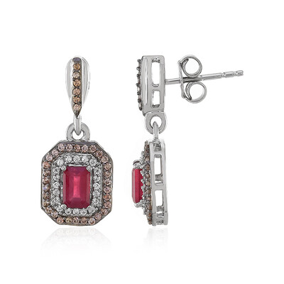 Pendientes en plata con Rubí de Madagascar