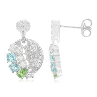 Pendientes en plata con Granate verde menta de Merelani