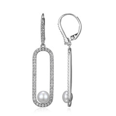 Pendientes en plata con Perla Freshwater
