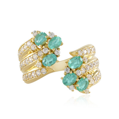 Anillo en plata con Esmeralda de Brasil