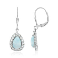 Pendientes en plata con Larimar