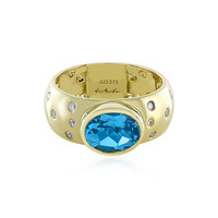 Anillo en oro con Topacio azul suizo (de Melo)