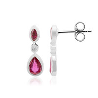 Pendientes en plata con Rubí de Bemainty