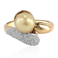 Anillo en oro con Perla dorada del mar del sur (TPC)