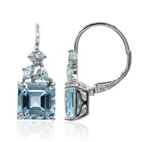 Pendientes en plata con Topacio azul cielo
