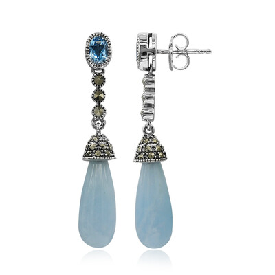 Pendientes en plata con Aguamarina (Annette classic)