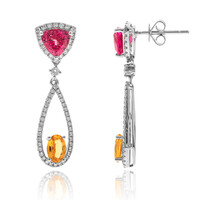 Pendientes en oro con Espinela de Birmania (CIRARI)