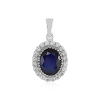 Colgante en plata con Zafiro azul de Madagascar