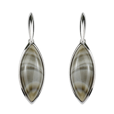 Pendientes en plata con Silex de la Sierra de Santa Cruz (dagen)