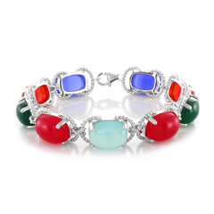 Brazalete en plata con Calcedonia azul