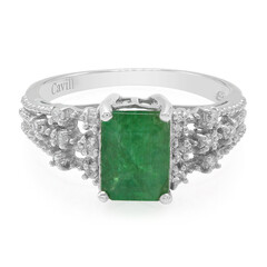 Anillo en plata con Esmeralda de Bahía