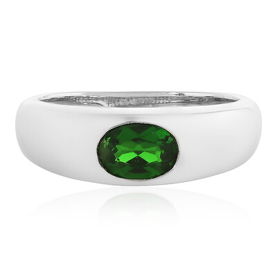 Anillo en plata con Diópsido de Rusia