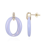 Pendientes en plata con Ágata púrpura