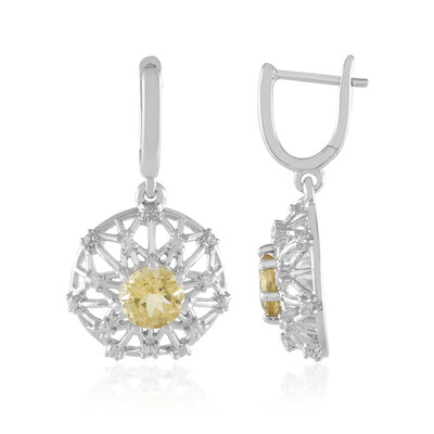 Pendientes en plata con Berilo amarillo