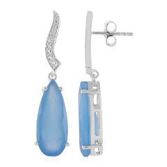 Pendientes en plata con Calcedonia
