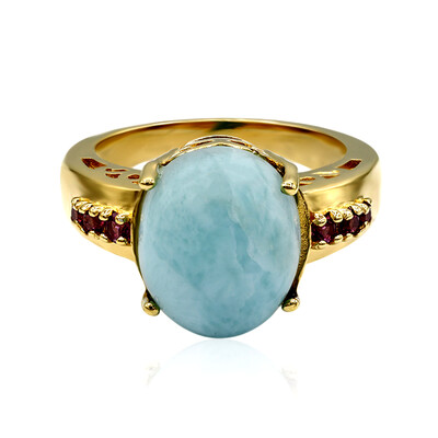 Anillo en plata con Larimar
