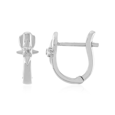 Pendientes en plata con Diamante I4 (J)