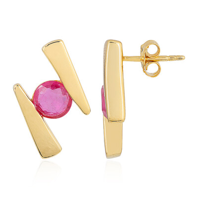 Pendientes en plata con Zafiro rosa de Madagascar