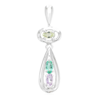 Colgante en plata con Turmalina cuprífera