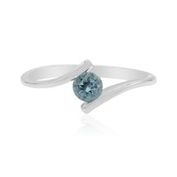 Anillo en plata con Topacio azul de Londres