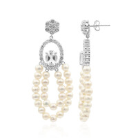 Pendientes en plata con Topacio blanco