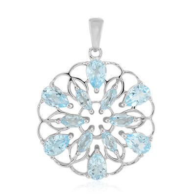 Colgante en plata con Topacio azul cielo
