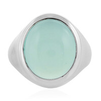 Anillo en plata con Calcedonia agua