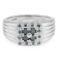 Anillo de hombre en plata con Diamante fantasía