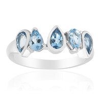 Anillo en plata con Aguamarina de Mozambique (Pallanova)