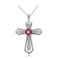 Collar en plata con Topacio rosa