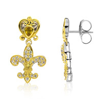 Pendientes en plata con Zafiro amarillo (Dallas Prince Designs)
