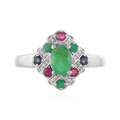 Anillo en plata con Esmeralda de Socoto