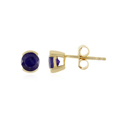Pendientes en plata con Zafiro azul de Madagascar