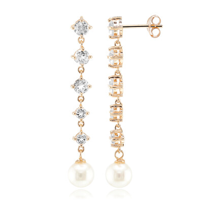 Pendientes en plata con Perla blanca Freshwater