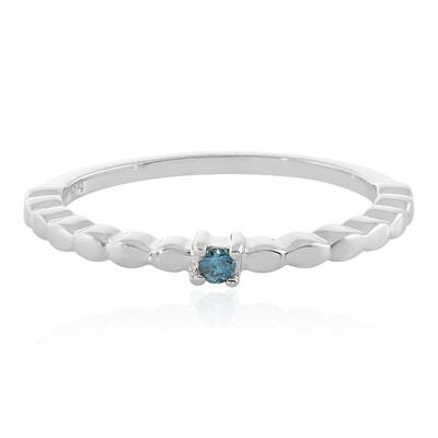 Anillo en plata con Diamante azul I3