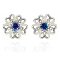 Pendientes en plata con Apatita azul neón