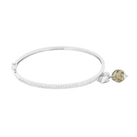 Brazalete en plata con Cuarzo cognac