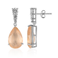 Pendientes en plata con Cuarzo durazno pastel