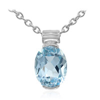 Collar en plata con Topacio azul cielo
