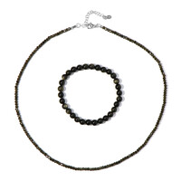 Set en plata con Obsidiana dorada