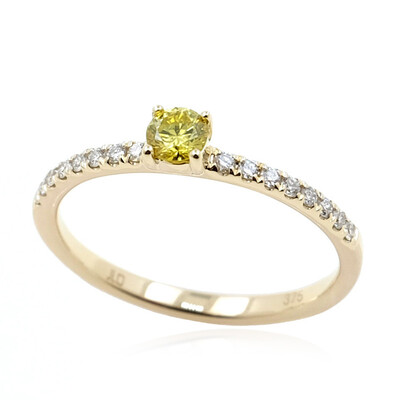Anillo en oro con Diamante amarillo SI2