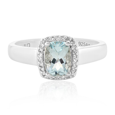 Anillo en plata con Aguamarina