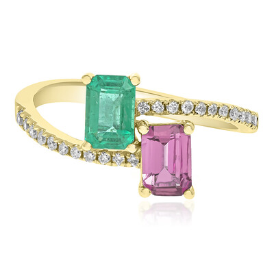 Anillo en oro con Esmeralda de Zambia AAA (CIRARI)