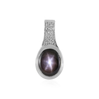 Colgante en plata con Zafiro estrella negra