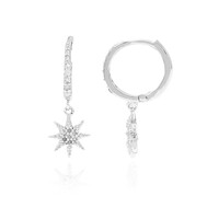Pendientes en plata con Diamante sal y pimienta