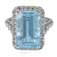 Anillo en oro con Aguamarina de Brasill AAA (CIRARI)
