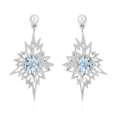 Pendientes en plata con Topacio azul cielo